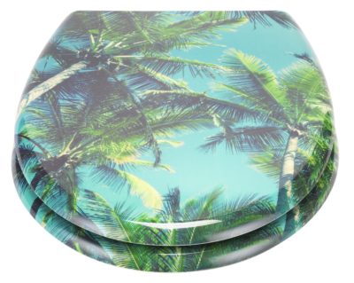 HOME Palm Trees Slow Close Toilet Seat
